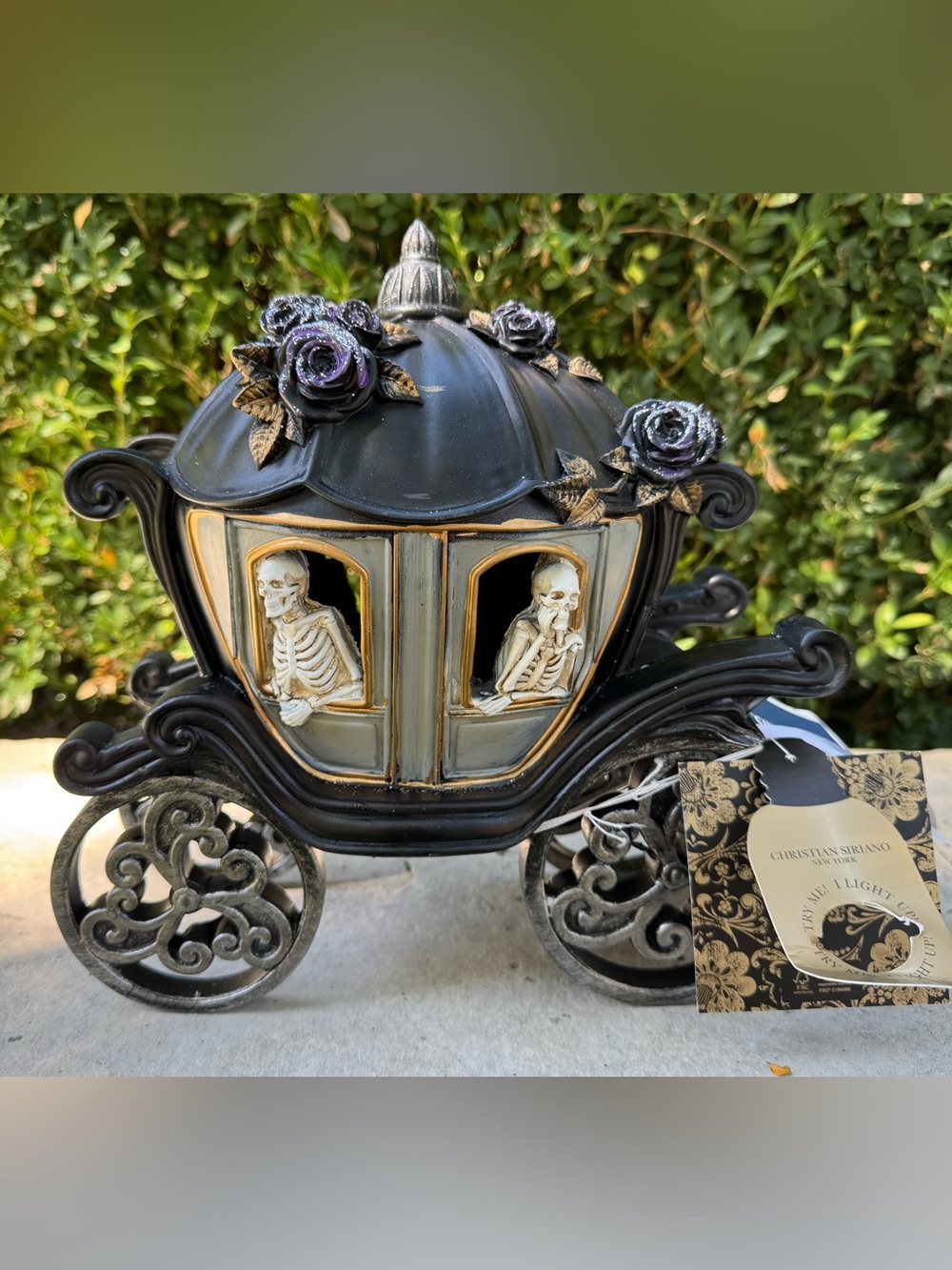Skeleton carriage decor Halloween gothic light up home decor figure new